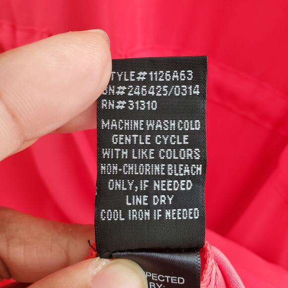 A. Byer Red Lightweight Summer Pullover Drawstring Waist Dress Size L - Picture 9 of 9